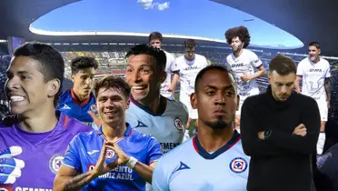 Cruz Azul, jugadores Huescas, Ditta, Mier, Salcedo, Faravelli, Anselmi