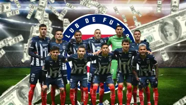 Equipo de Rayados de Monterrey, con el escudo de Cruz Azul/FOTO El Futbolero
