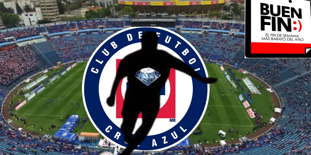 Logo de Cruz Azul al fondo, Estadio de los Deportes, jugador oculto