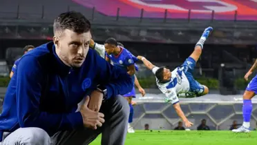 Martín Anselmi en el Cruz Azul vs Puebla 
