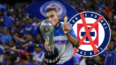 Orbelín Pineda celebrando la novena con Cruz Azul en 2021