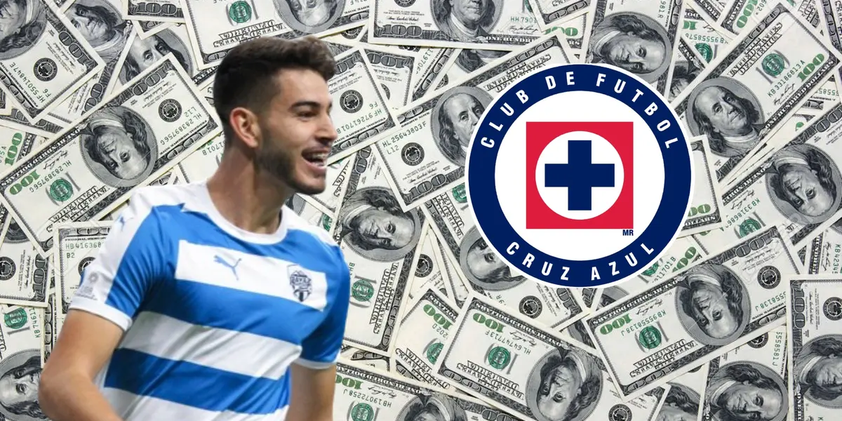 Alan Montes con el escudo de Cruz Azul