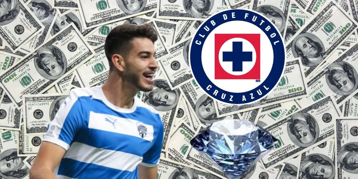 Alan Montes con el escudo de Cruz Azul y una gema/La Máquina Celeste