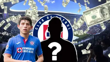 Alexis Gutiérrez, junto a jugador oculto y Estadio Azteca