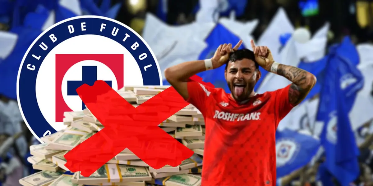 Alexis Vega celebra un gol en el torneo Clausura 2024 con el Toluca