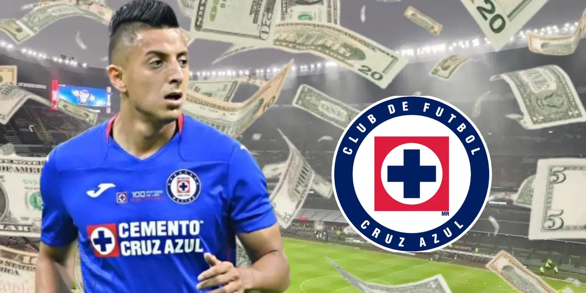 Alvarado con el escudo de Cruz Azul/La Máquina Celeste