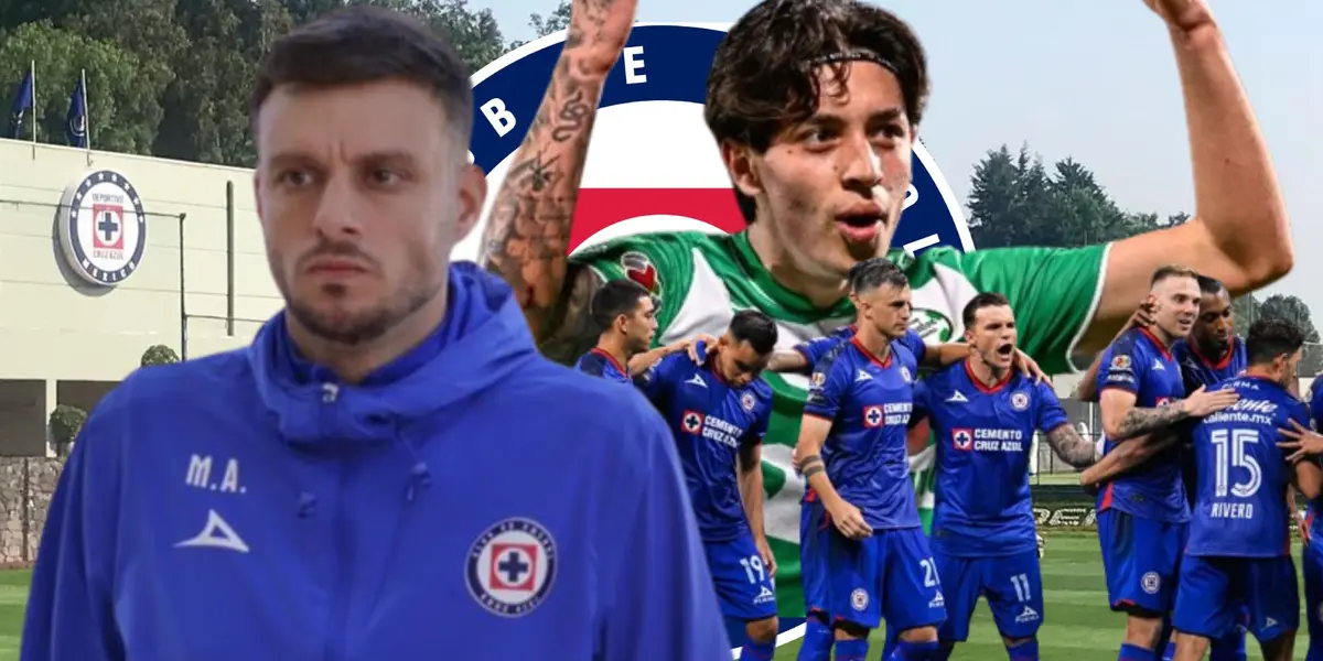 Anselmi con Cruz Azul y Jordan Carrillo de fondo/La Máquina Celeste