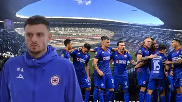 Anselmi con el equipo de Cruz Azul en el Azteca