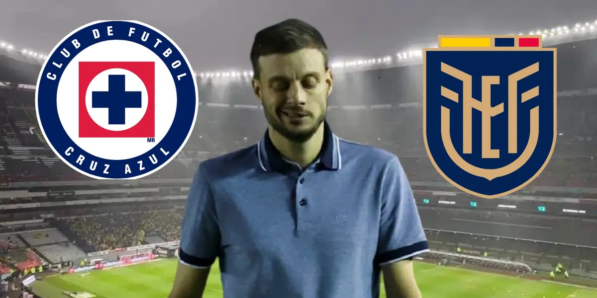 Anselmi con los escudos de Cruz Azul y Ecuador/La Máquina Celeste