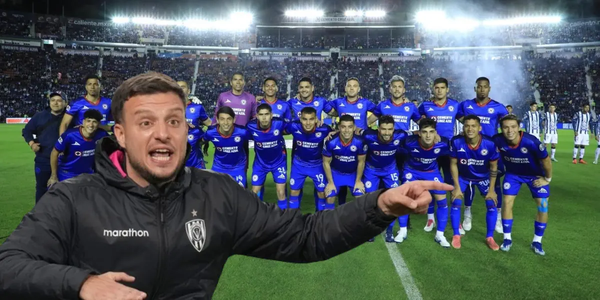 Anselmi dirigiendo un partido de fondo Cruz Azul