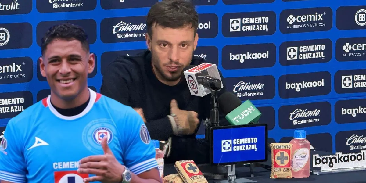 Anselmi en conferencia y Romo con Cruz Azul/FOTO: x Adrián Esparza