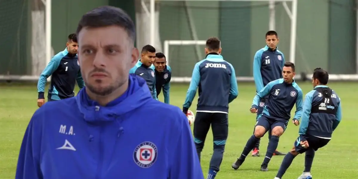 Anselmi en La Noria en un entrenamiento de Cruz Azul