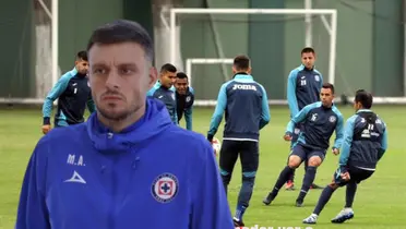 Anselmi en La Noria en un entrenamiento de Cruz Azul