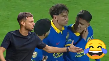 Anselmi, jugadores de América, emoji riendo/FOTO La Máquina Celeste