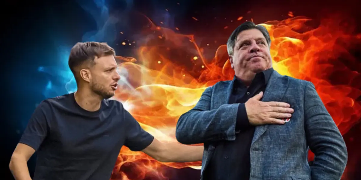 Anselmi junto al Piojo Herrera/La Máquina Celeste