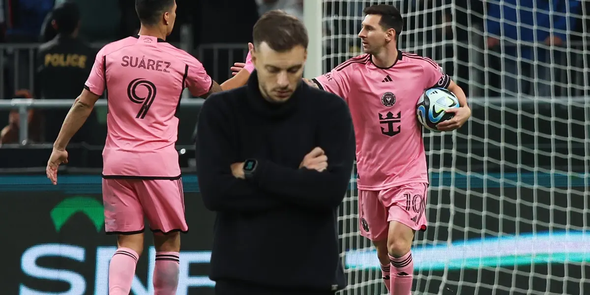 Anselmi y de fondo a Luis Suárez y Messi7FOTO La Máquina Celeste