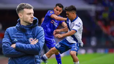 Anselmi y de fondo el Cruz Azul vs Puebla