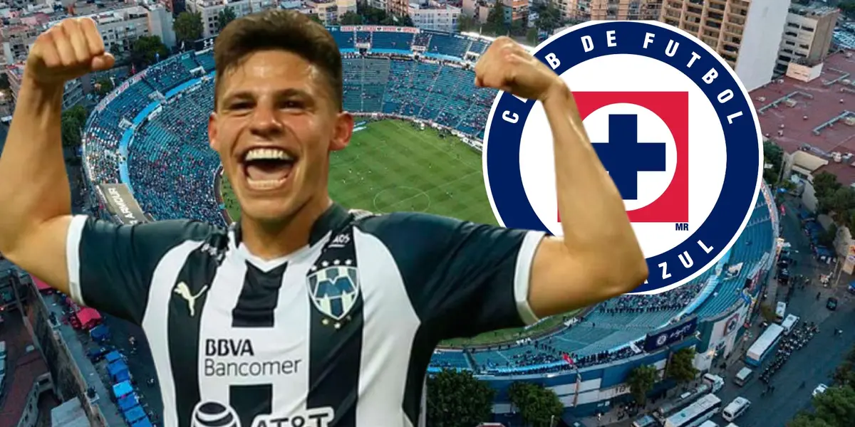 Arturo González y el escudo de Cruz Azul en el Estadio Azul/La Máquina Celeste