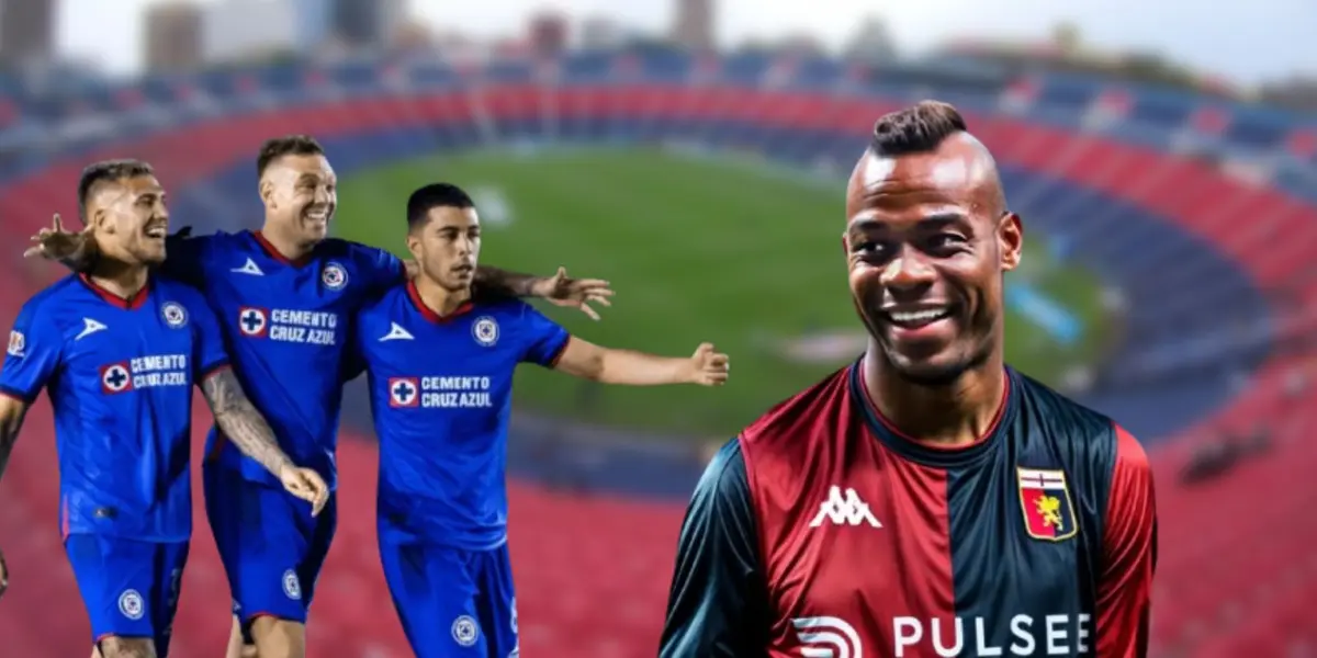 Balotelli y jugadores de Cruz Azul/FOTO: Mexsport