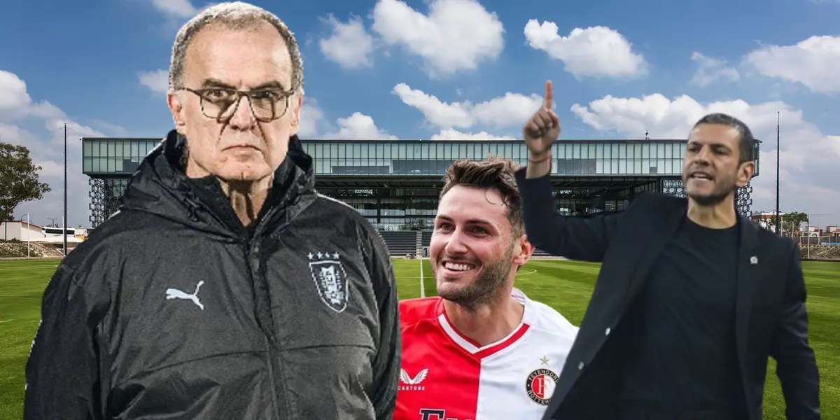 Bielsa en la imagen con Santi Giménez y Jimmy Lozano/La Máquina Celeste