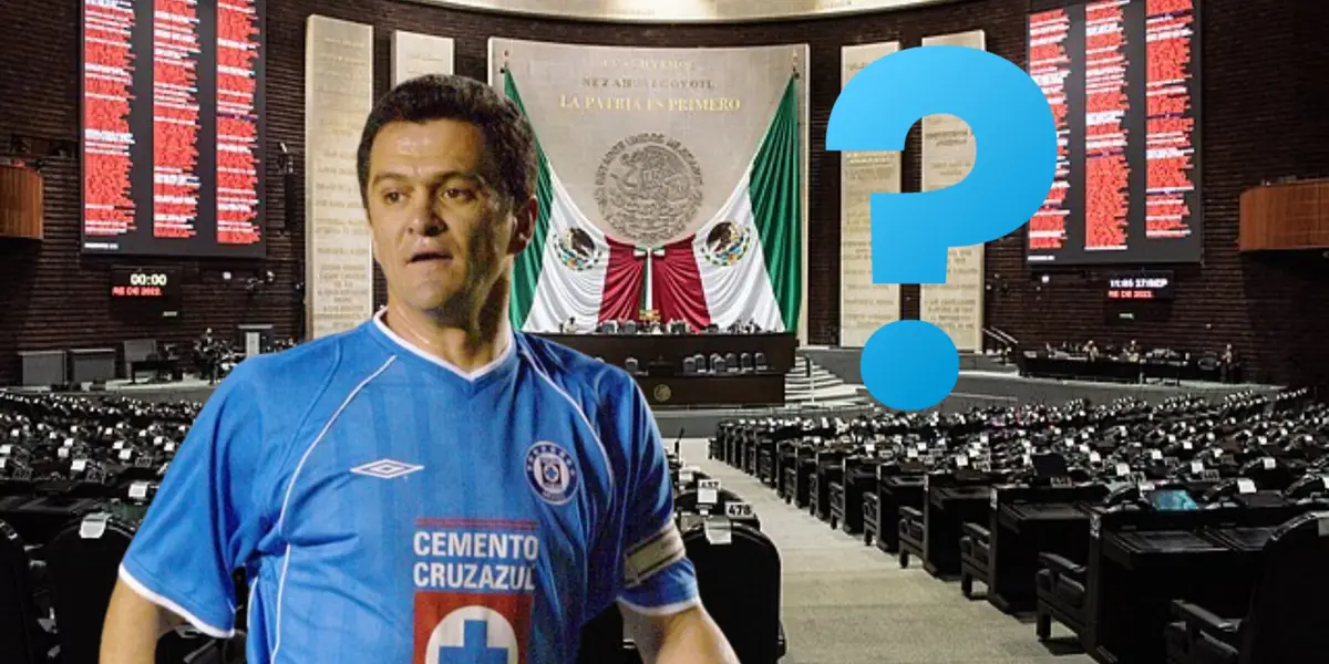 Carlos Hermosillo, de fondo la cámara de diputados