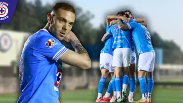 Carlos Rotondi y jugadores de Cruz Azul (Fuente: MEXSPORT)