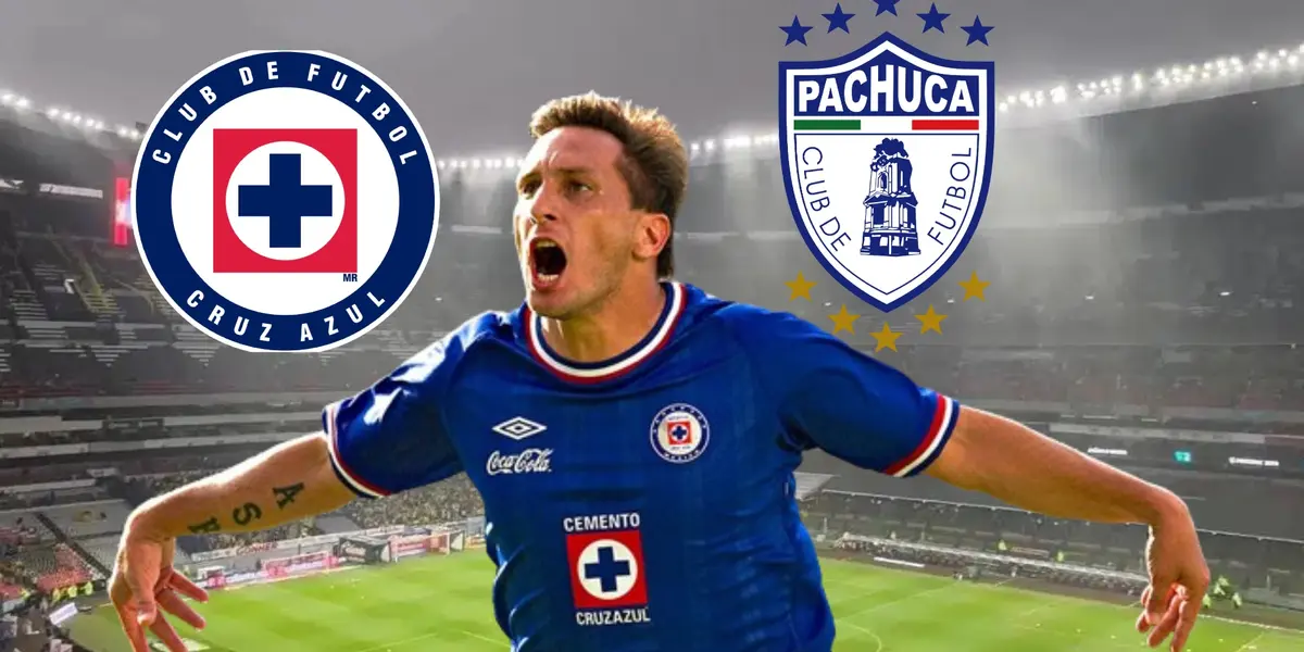 Chaco Giménez y los escudos de Pachuca y Cruz Azul/La Máquina Celeste