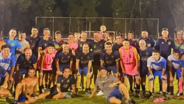 Chelito Delgado con los veteranos de Rosario Central - Foto: Captura de pantalla