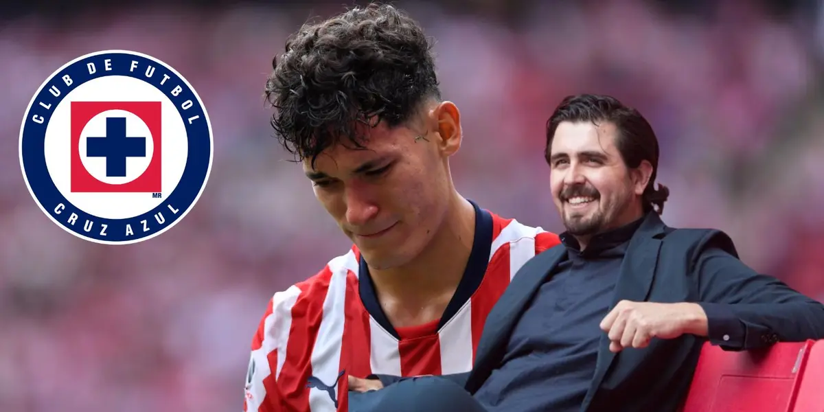 Chiquete y Amaury y escudo de Cruz Azul/FOTO: Mexsport