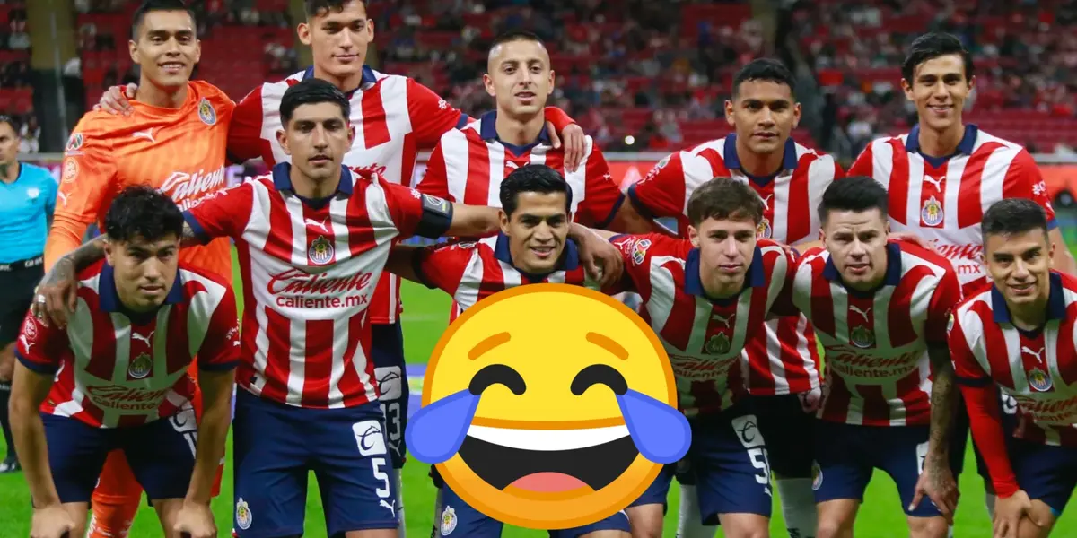 Chivas foto oficial antes de un equipo 2024 y emoji de risa/La Máquina Celeste