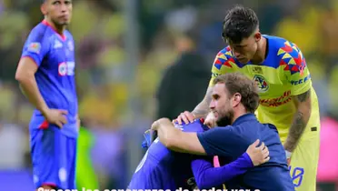 Christian Calderón consolando a Rivero, e Iván Alonso consolando/Hablemos Azul