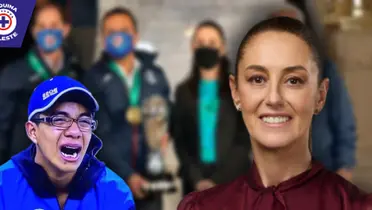 Claudia Sheinbaum y afición de Cruz Azul (Fuente: CNN)
