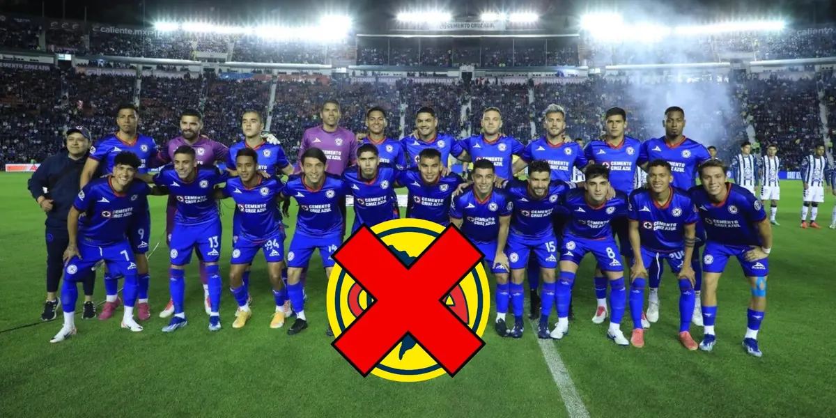 Cruz Azul con el logo del América tachado/La Máquina Celeste
