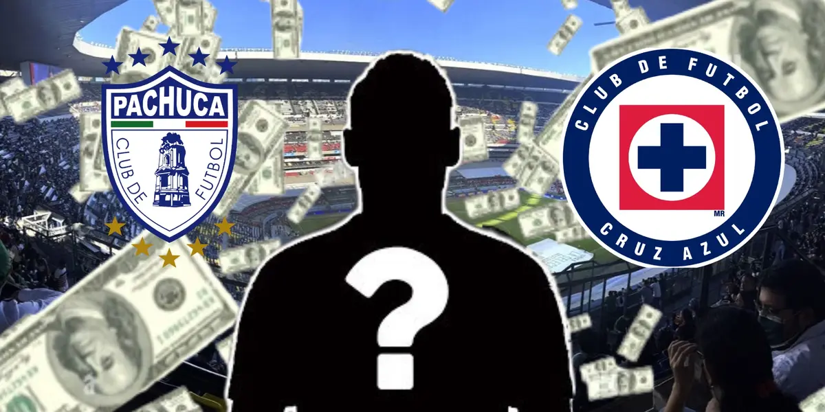 Cruz Azul, logo de Pachuca, fondo del Estadio Azteca