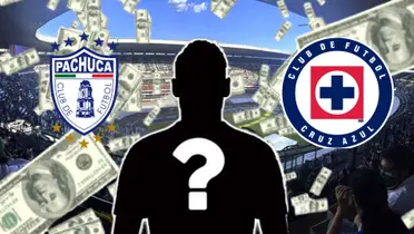 Cruz Azul, logo de Pachuca, fondo del Estadio Azteca