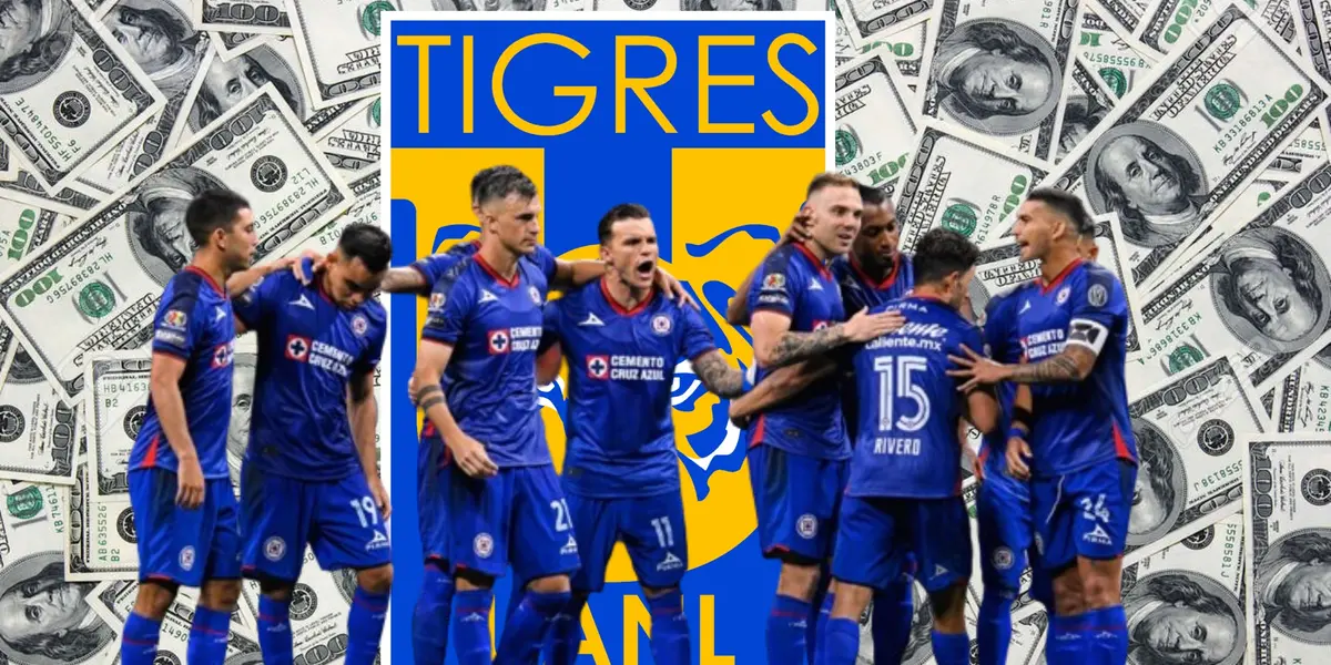 Cruz Azul y el logo de Tigres/La Máquina Celeste