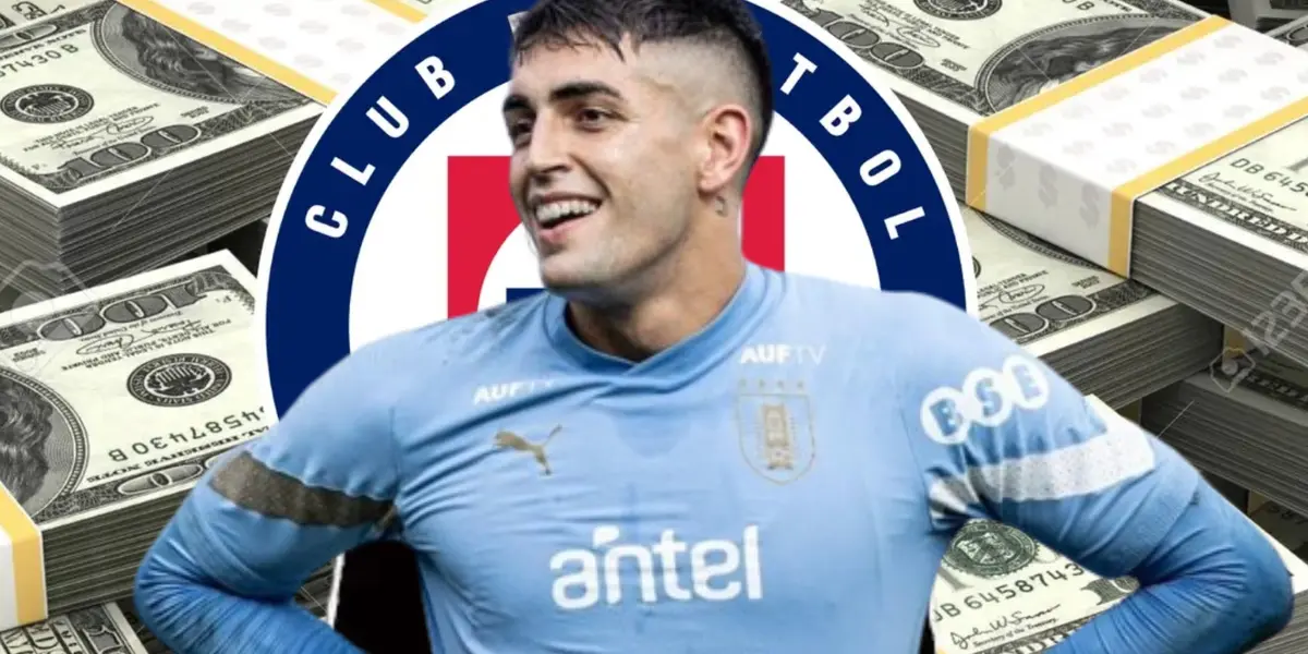 Dinero, escudo de Cruz Azul y Santiago Mele/ Foto: El Futbolero
