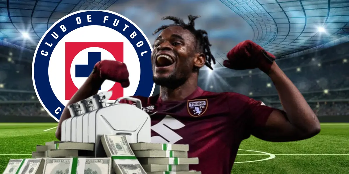 Duván Zapata con el escudo de Cruz Azul