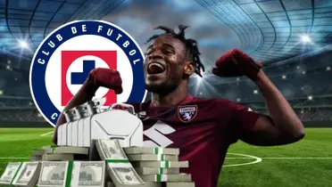 Duván Zapata con el escudo de Cruz Azul