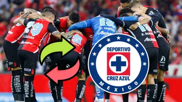 Equipo de Atlas 2024 y escudo de Cruz Azul/ Foto: Futbol Total