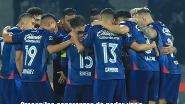 Equipo de Cruz Azul antes de un partido