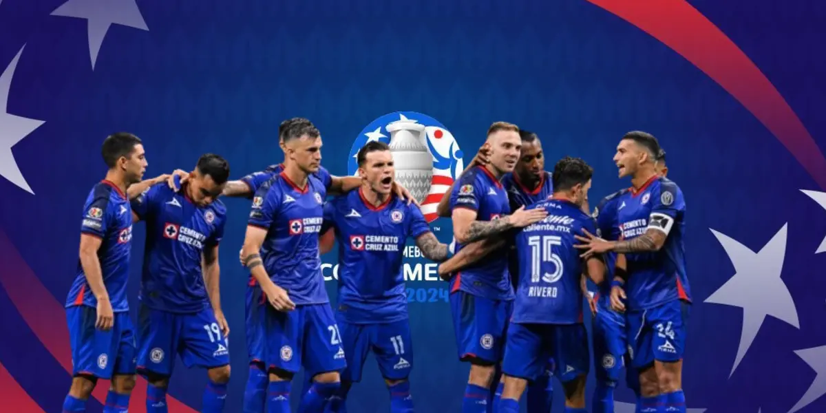 Equipo de Cruz Azul con fondo de Copa América/La Máquina Celeste