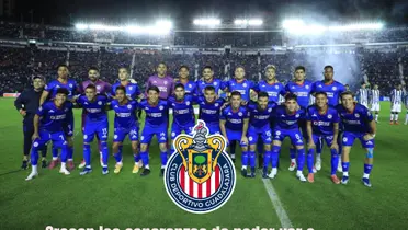 Equipo oficial de Cruz Azul 2024, más logo de Chivas/La Máquina Celeste
