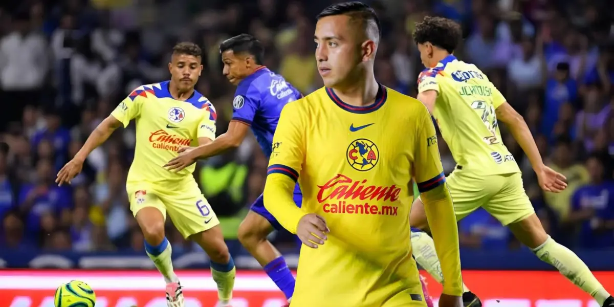 Erick Sánchez y al fondo Cruz Azul y América (Foto: Imago7)