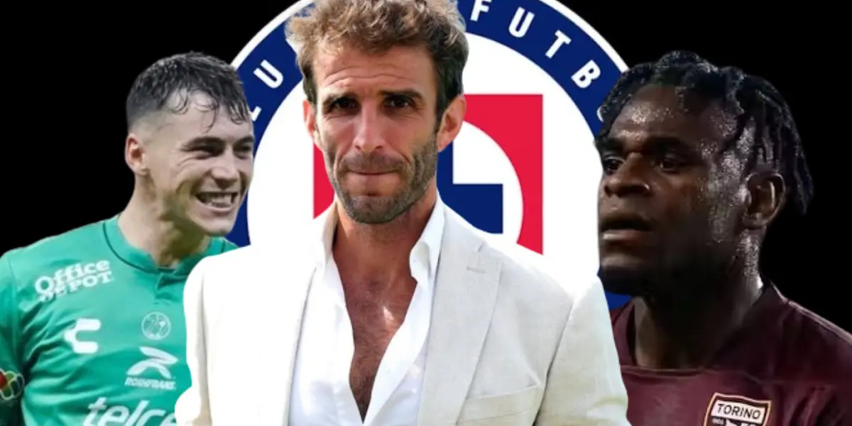 Escudo de Cruz Azul con Federico Viñas, Iván Alonso y Duván Zapata/ Foto: Récord