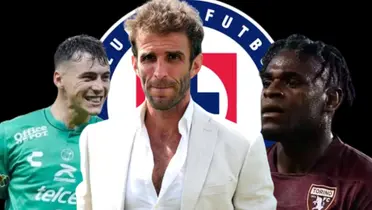 Escudo de Cruz Azul con Federico Viñas, Iván Alonso y Duván Zapata/ Foto: Récord