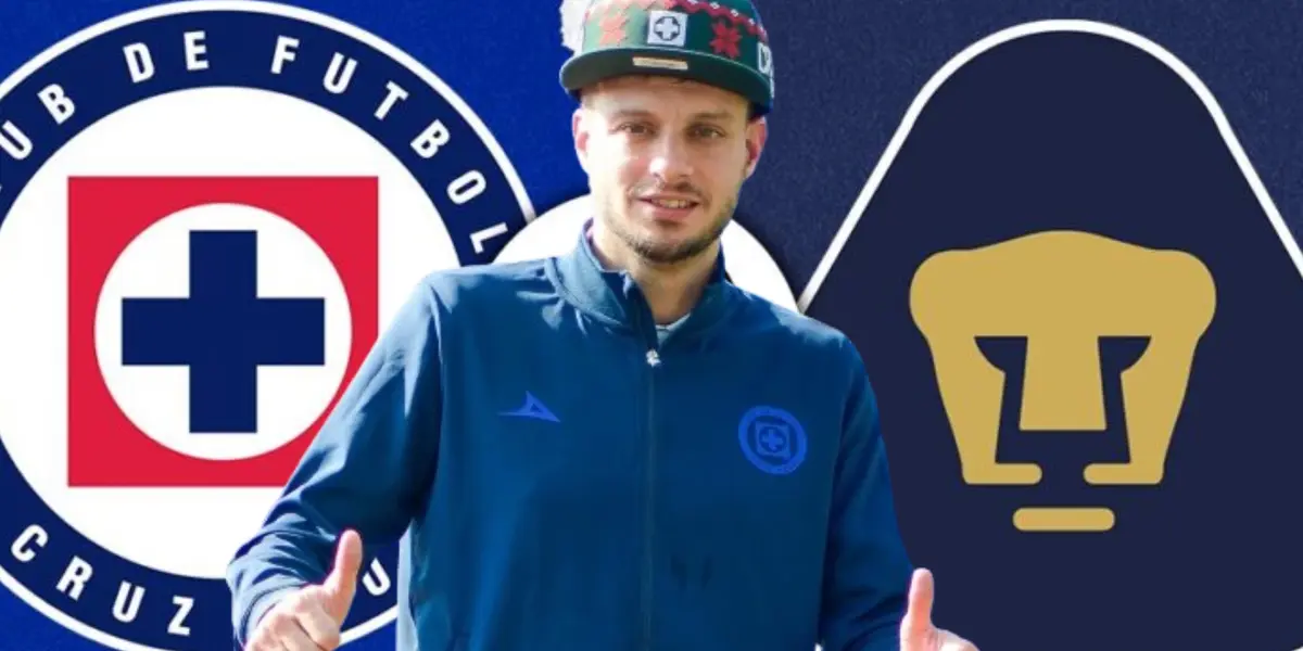 Escudo de Cruz Azul y Pumas con Martín Anselmi/ Foto: Claro Sports