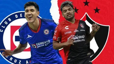Escudos de Cruz Azul y Atlas con Uriel Antuna y Eduardo Aguirre/ Foto: Claro Sports