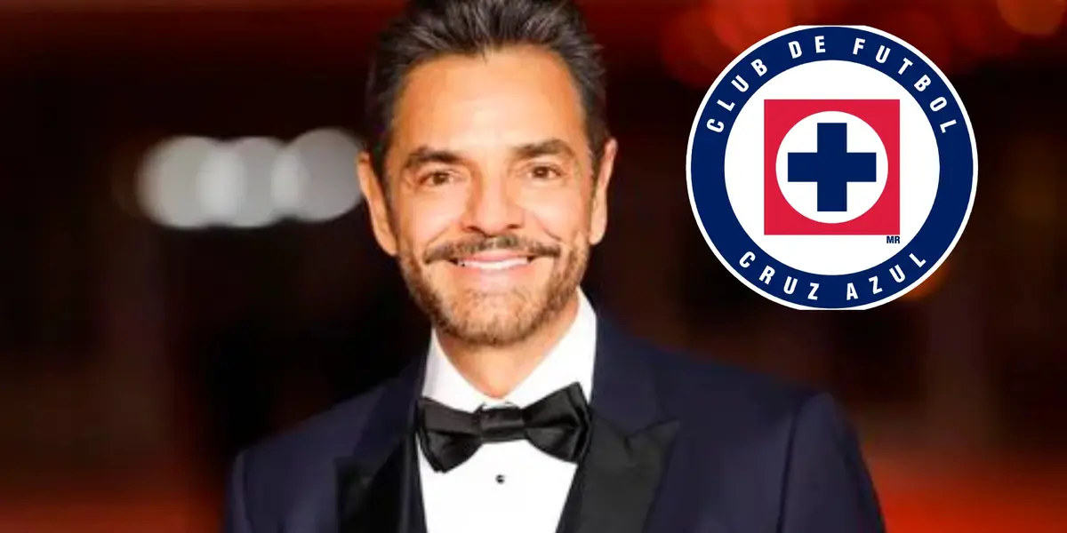 Eugenio Derbez con el escudo de Cruz Azul/La Máquina Celeste