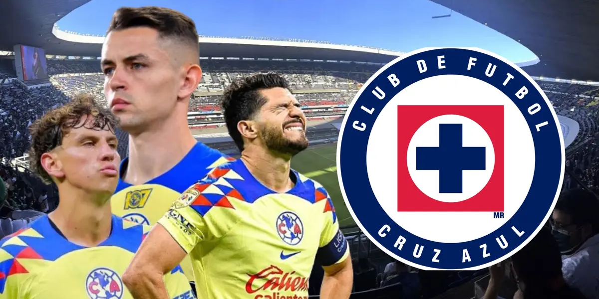 Fidalgo, con Henry Martin y Lichsnovksy y el escudo de Cruz Azul